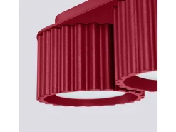 Lámpara De Techo Aura Minimalista De Aluminio - 2 Fuentes Luminosas - L.21 X A.12 Cm - Borgoña