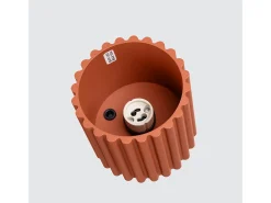 Lámpara De Techo Aura Minimalista De Aluminio - 1 Fuentes Luminosas - L.10 X A.10 Cm - Ocre Rojo