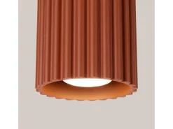Lámpara De Techo Aura Minimalista De Aluminio - 1 Fuentes Luminosas - L.10 X A.10 Cm - Ocre Rojo
