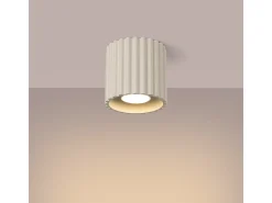 Lámpara De Techo Aura Minimalista De Aluminio - 1 Fuentes Luminosas - L.10 X A.10 Cm - Beige