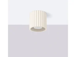 Lámpara De Techo Aura Minimalista De Aluminio - 1 Fuentes Luminosas - L.10 X A.10 Cm - Beige