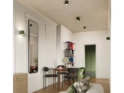 Lámpara De Techo Aura Minimalista De Aluminio - 1 Fuentes Luminosas - L.10 X A.10 Cm - Verde Oliva