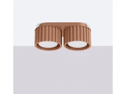 Lámpara De Techo Aura Minimalista De Aluminio - 2 Fuentes Luminosas - L.21 X A.12 Cm - Moca