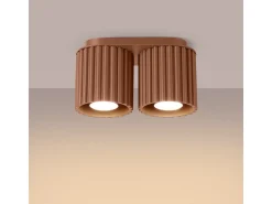 Lámpara De Techo Aura Minimalista De Aluminio - 2 Fuentes Luminosas - L.21 X A.12 Cm - Moca