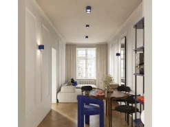 Lámpara De Techo Aura Minimalista De Aluminio - 2 Fuentes Luminosas - L.21 X A.12 Cm - Ultramarino