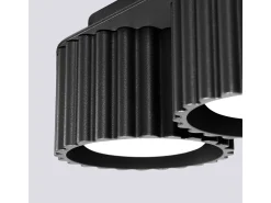 Lámpara De Techo Aura Minimalista De Aluminio - 2 Fuentes Luminosas - L.21 X A.12 Cm - Negro