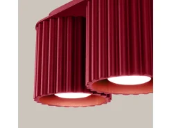 Lámpara De Techo Aura Minimalista De Aluminio - 2 Fuentes Luminosas - L.21 X A.12 Cm - Borgoña