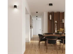 Lámpara De Techo Aura Minimalista De Aluminio - 1 Fuentes Luminosas - L.10 X A.10 Cm - Negro
