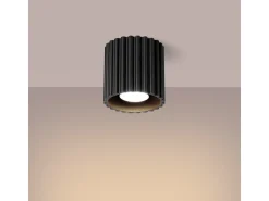 Lámpara De Techo Aura Minimalista De Aluminio - 1 Fuentes Luminosas - L.10 X A.10 Cm - Negro
