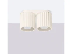 Lámpara De Techo Aura Minimalista De Aluminio - 2 Fuentes Luminosas - L.21 X A.12 Cm - Beige