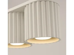Lámpara De Techo Aura Minimalista De Aluminio - 2 Fuentes Luminosas - L.21 X A.12 Cm - Beige
