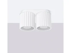 Lámpara De Techo Aura Minimalista De Aluminio - 2 Fuentes Luminosas - L.21 X A.12 Cm - Blanco