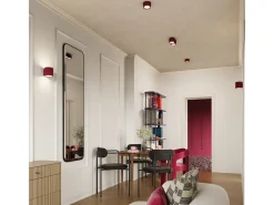 Lámpara De Techo Aura Minimalista De Aluminio - 1 Fuentes Luminosas - L.10 X A.10 Cm - Borgoña
