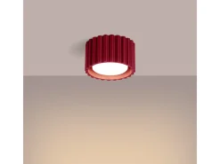 Lámpara De Techo Aura Minimalista De Aluminio - 1 Fuentes Luminosas - L.10 X A.10 Cm - Borgoña