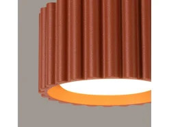 Lámpara De Techo Aura Minimalista De Aluminio - 1 Fuentes Luminosas - L.10 X A.10 Cm - Ocre Rojo