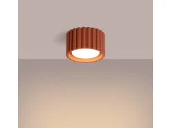 Lámpara De Techo Aura Minimalista De Aluminio - 1 Fuentes Luminosas - L.10 X A.10 Cm - Ocre Rojo