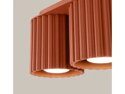 Lámpara De Techo Aura Minimalista De Aluminio - 2 Fuentes Luminosas - L.21 X A.12 Cm - Ocre Rojo