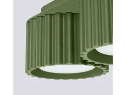 Lámpara De Techo Aura Minimalista De Aluminio - 2 Fuentes Luminosas - L.21 X A.12 Cm - Verde Oliva