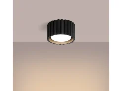 Lámpara De Techo Aura Minimalista De Aluminio - 1 Fuentes Luminosas - L.10 X A.10 Cm - Negro
