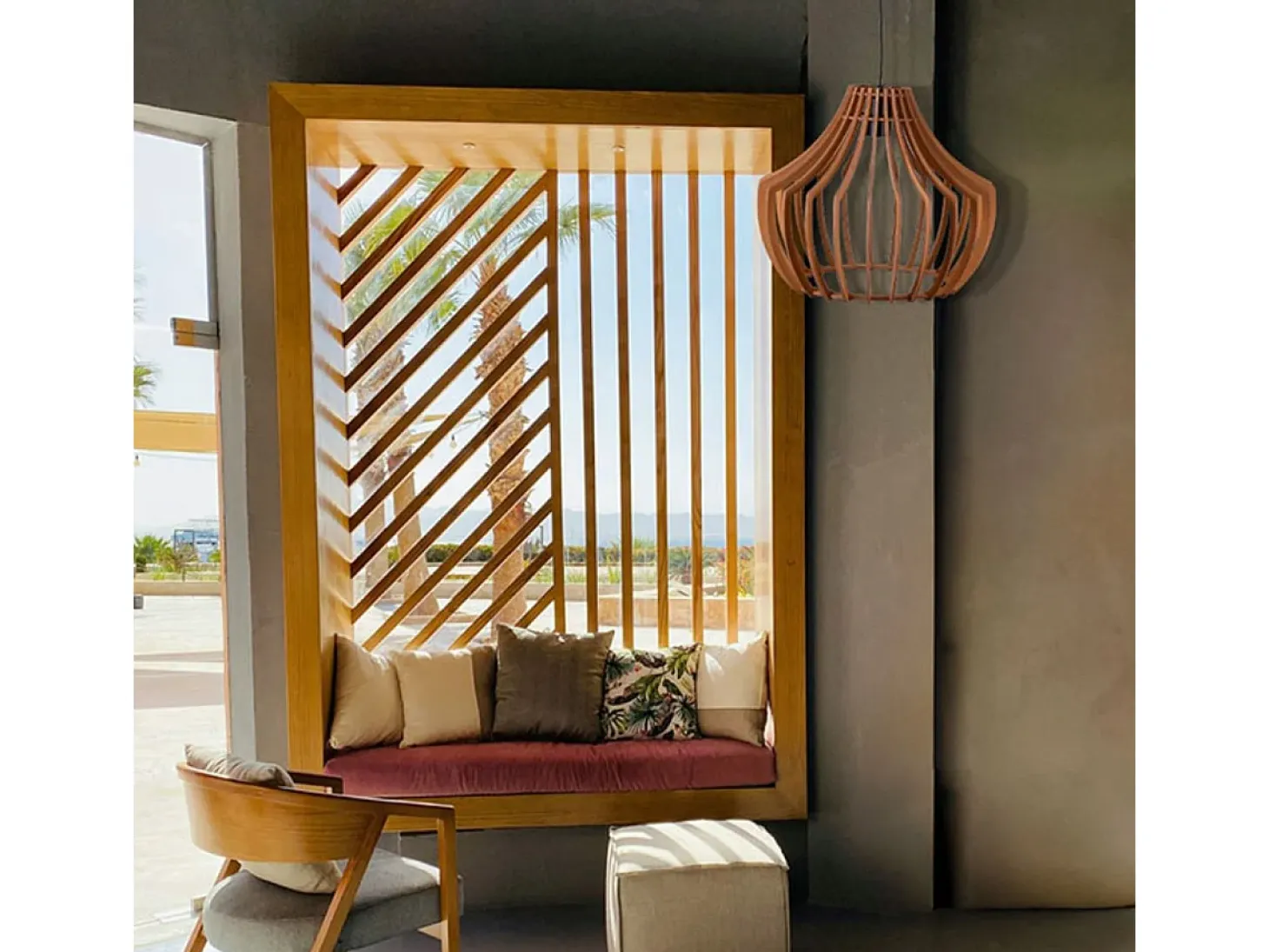 Lámpara de techo Bali Bel Air 40W altura regulable madera Ø35 cm