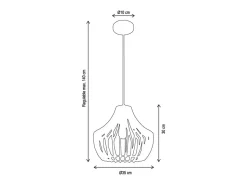 Lámpara de techo Bali Bel Air 40W altura regulable madera Ø35 cm