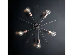 Lámpara de techo Bloom hierro cromo negro y cobre 5 luces H.22 Ø65 BL200-PL5-NR