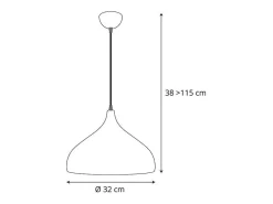 Lámpara de techo Bonn altura regulable blanco/dorado Ø32x38-115 cm
