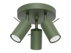 Lámpara de techo Briix moderno de acero - 3 fuentes luminosas 4000K - L.19,5 x A.18,5 cm - verde oliva