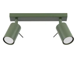 Lámpara de techo Briix moderno de acero - 2 fuentes luminosas 4000K - L.30 x A.17 cm - verde oliva