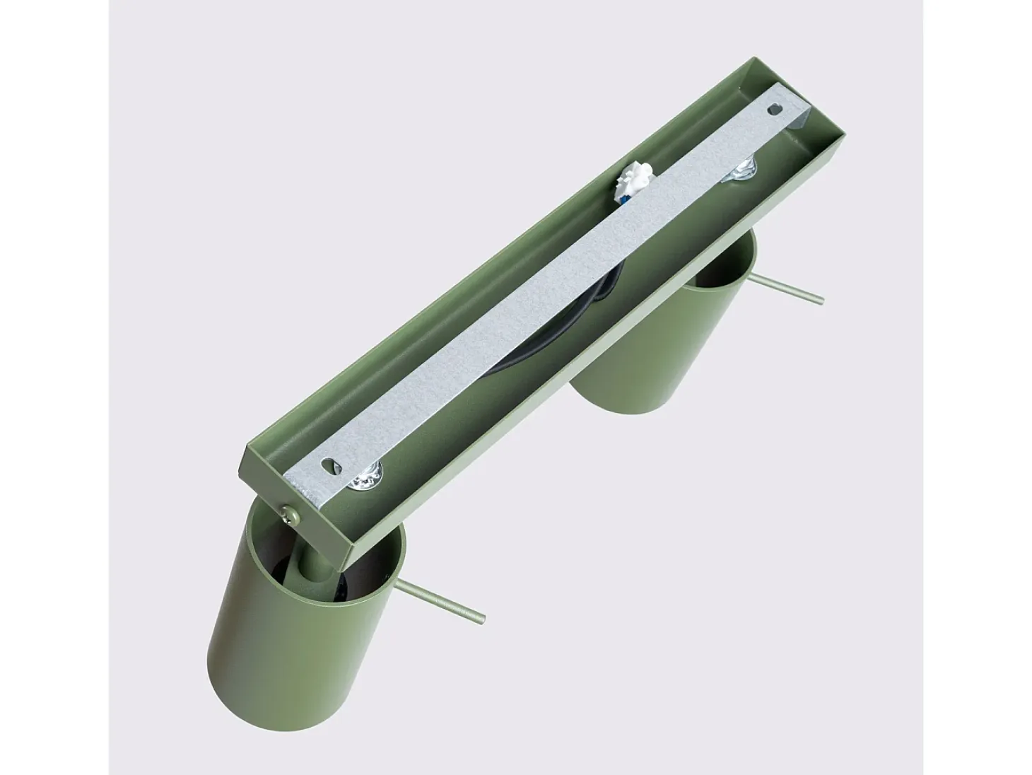 Lámpara de techo Briix moderno de acero - 2 fuentes luminosas 3000K - L.30 x A.17 cm - verde oliva