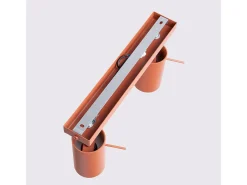 Lámpara de techo Briix moderno de acero - 2 fuentes luminosas 3000K - L.30 x A.17 cm - ocre rojo