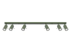 Lámpara de techo Briix moderno de acero - 6 fuentes luminosas 3000K - L.117 x A.17 cm - verde oliva