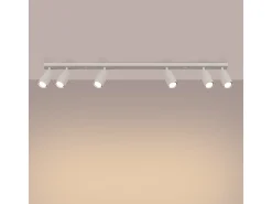 Lámpara de techo Briix moderno de acero - 6 fuentes luminosas 4000K - L.117 x A.17 cm - beige