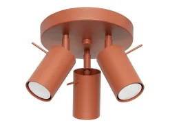 Lámpara de techo Briix moderno de acero - 3 fuentes luminosas 4000K - L.19,5 x A.18,5 cm - ocre rojo