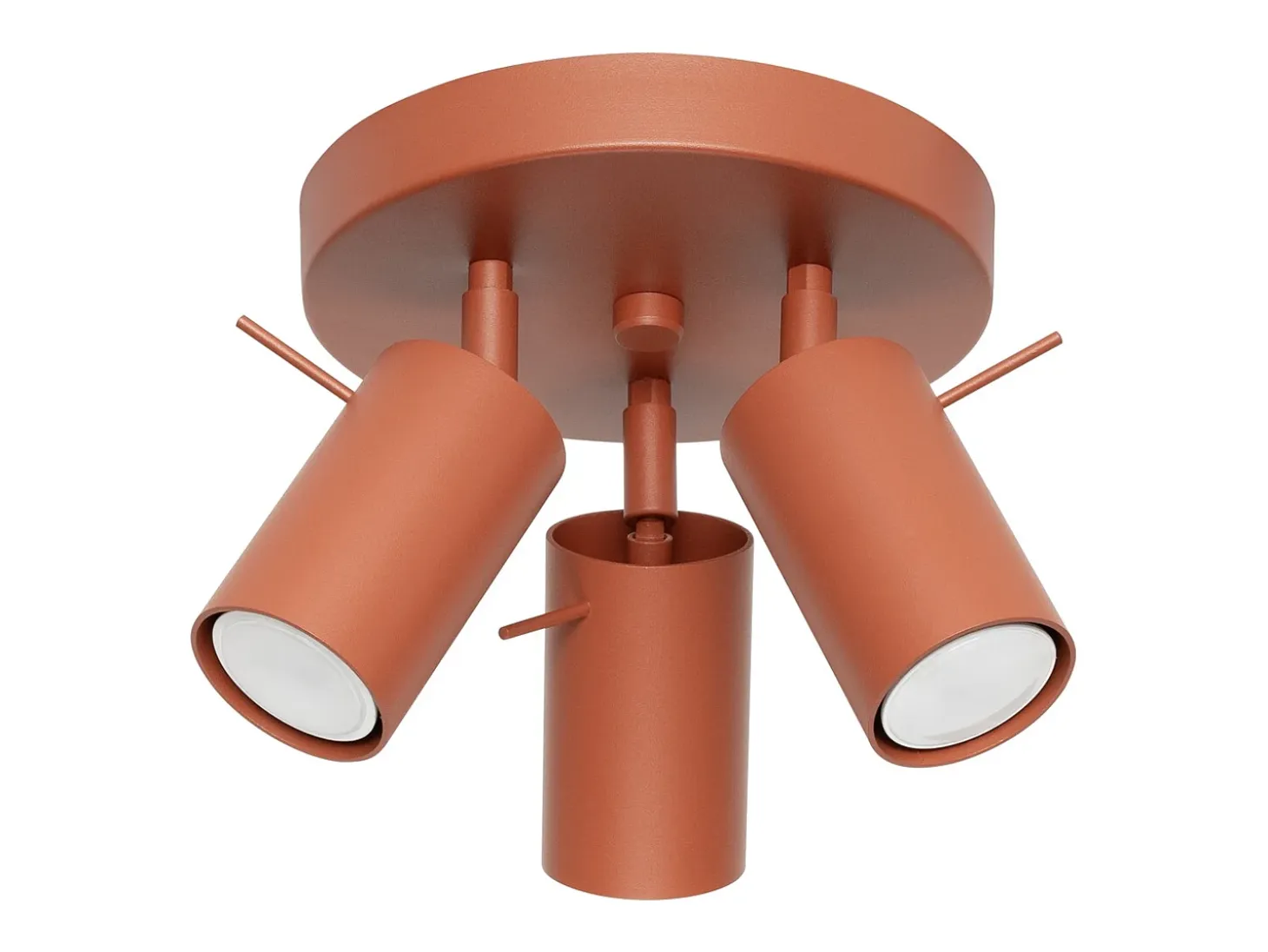 Lámpara de techo Briix moderno de acero - 3 fuentes luminosas 4000K - L.19,5 x A.18,5 cm - ocre rojo