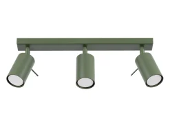 Lámpara de techo Briix moderno de acero - 3 fuentes luminosas 3000K - L.45 x A.17 cm - verde oliva
