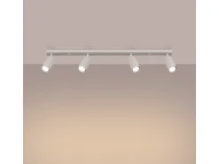 Lámpara de techo Briix moderno de acero - 4 fuentes luminosas 4000K - L.81 x A.17 cm - beige