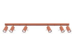 Lámpara de techo Briix moderno de acero - 6 fuentes luminosas 3000K - L.117 x A.17 cm - ocre rojo