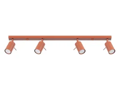Lámpara de techo Briix moderno de acero - 4 fuentes luminosas 3000K - L.81 x A.17 cm - ocre rojo