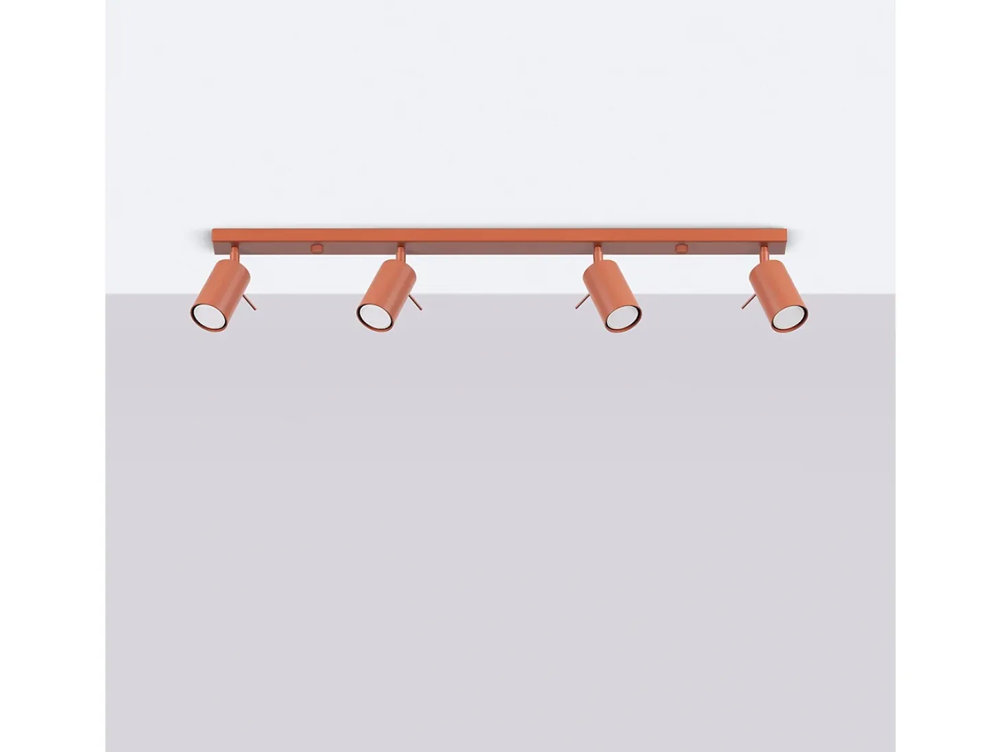 Lámpara de techo Briix moderno de acero - 4 fuentes luminosas 3000K - L.81 x A.17 cm - ocre rojo