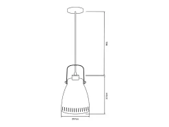 Lámpara de techo Brooklyn Lumit 60W altura regulable blanco Ø17 cm