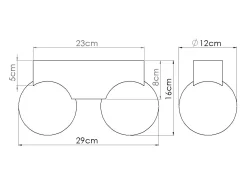 Lámpara De Techo Bulbo Moderno De Madera/Vidrio - 2 Fuentes Luminosas - L.29 X A.16 Cm - Madera Natural/Blanco