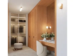 Lámpara De Techo Bulbo Moderno De Madera/Vidrio - 3 Fuentes Luminosas - L.46 X A.16 Cm - Madera Natural/Blanco