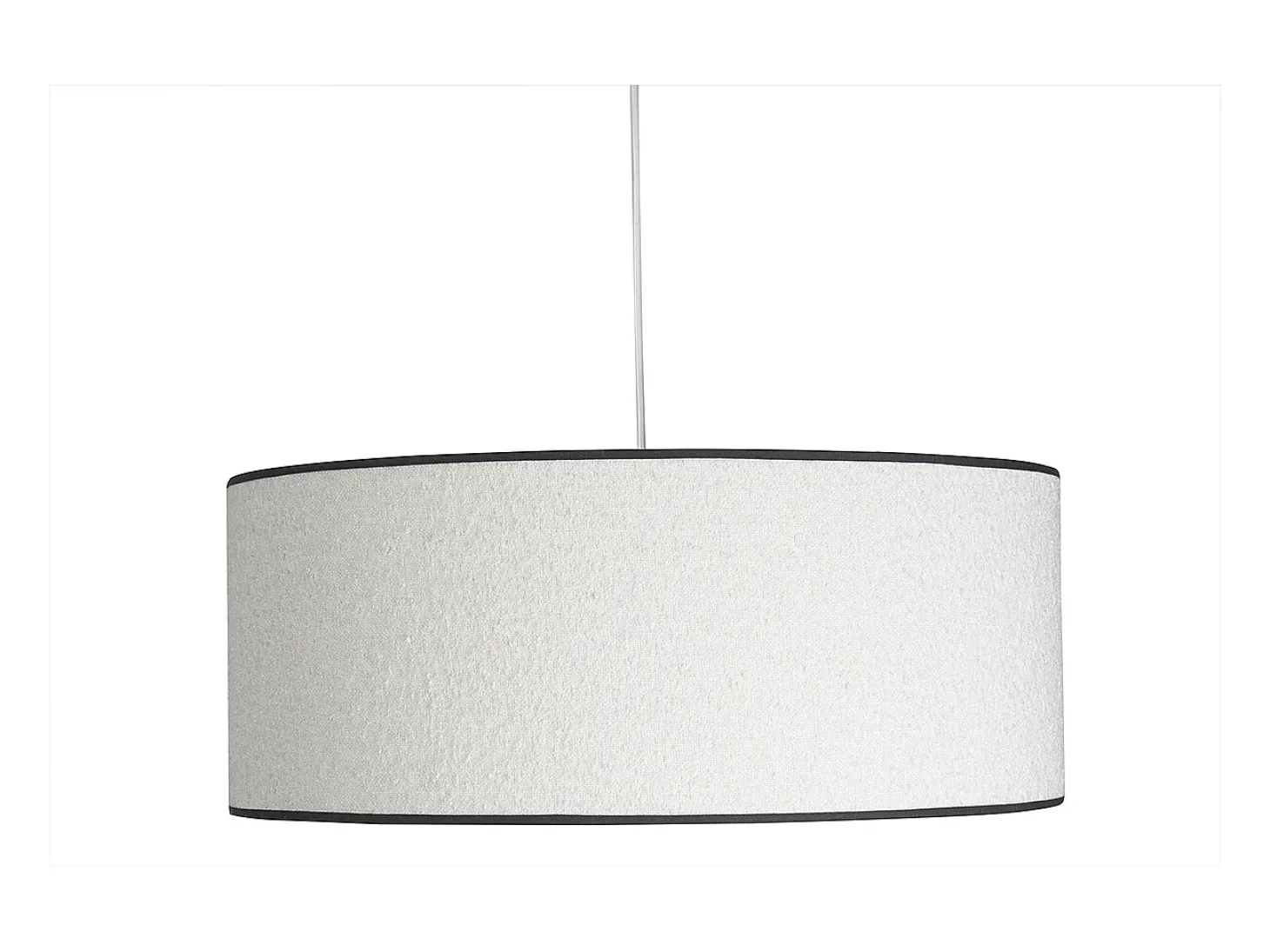 Lámpara de techo cilíndrica de borreguillo blanco y rafia natural 50 cm TRAVES