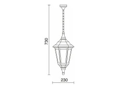 Lámpara de techo CLIC CLAC 6 estilo clásico - Alt. 73 cm - E27 42W - poliamida - ip44 - blanco