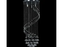 Lámpara de techo con cuentas de cristal plateado en espiral G9 ES658473