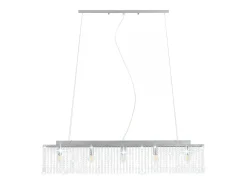 Lámpara de techo con cuentas de cristal plateado 104 cm E14 ES202776