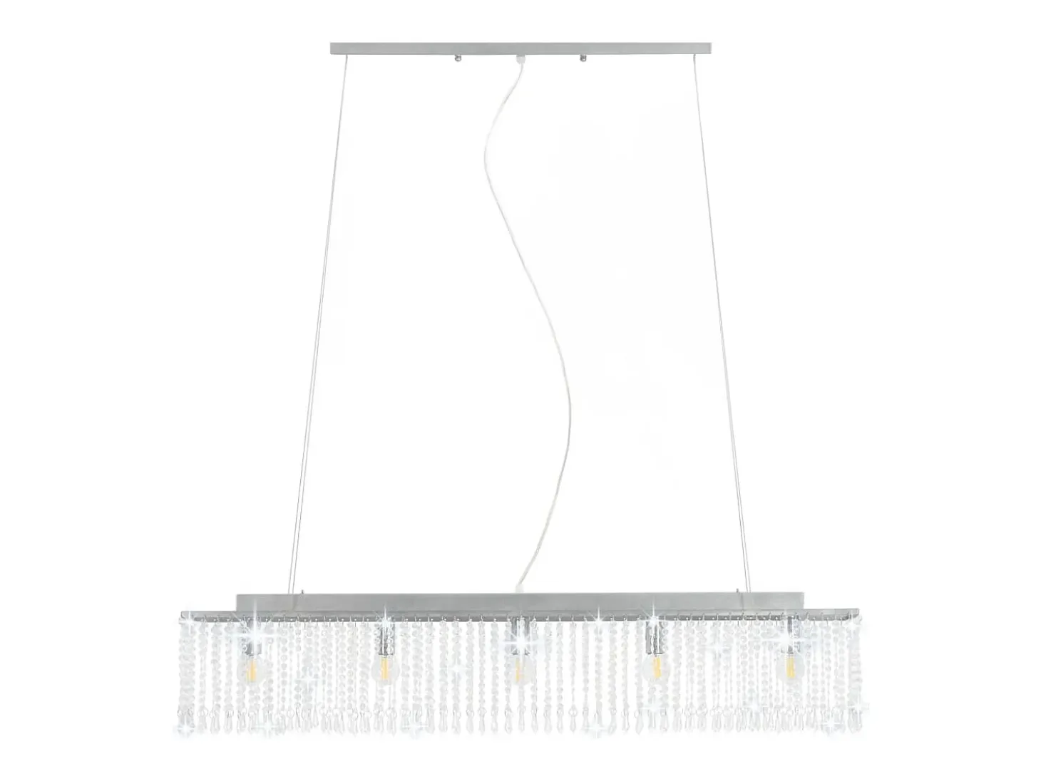 Lámpara de techo con cuentas de cristal plateado 104 cm E14 ES202776