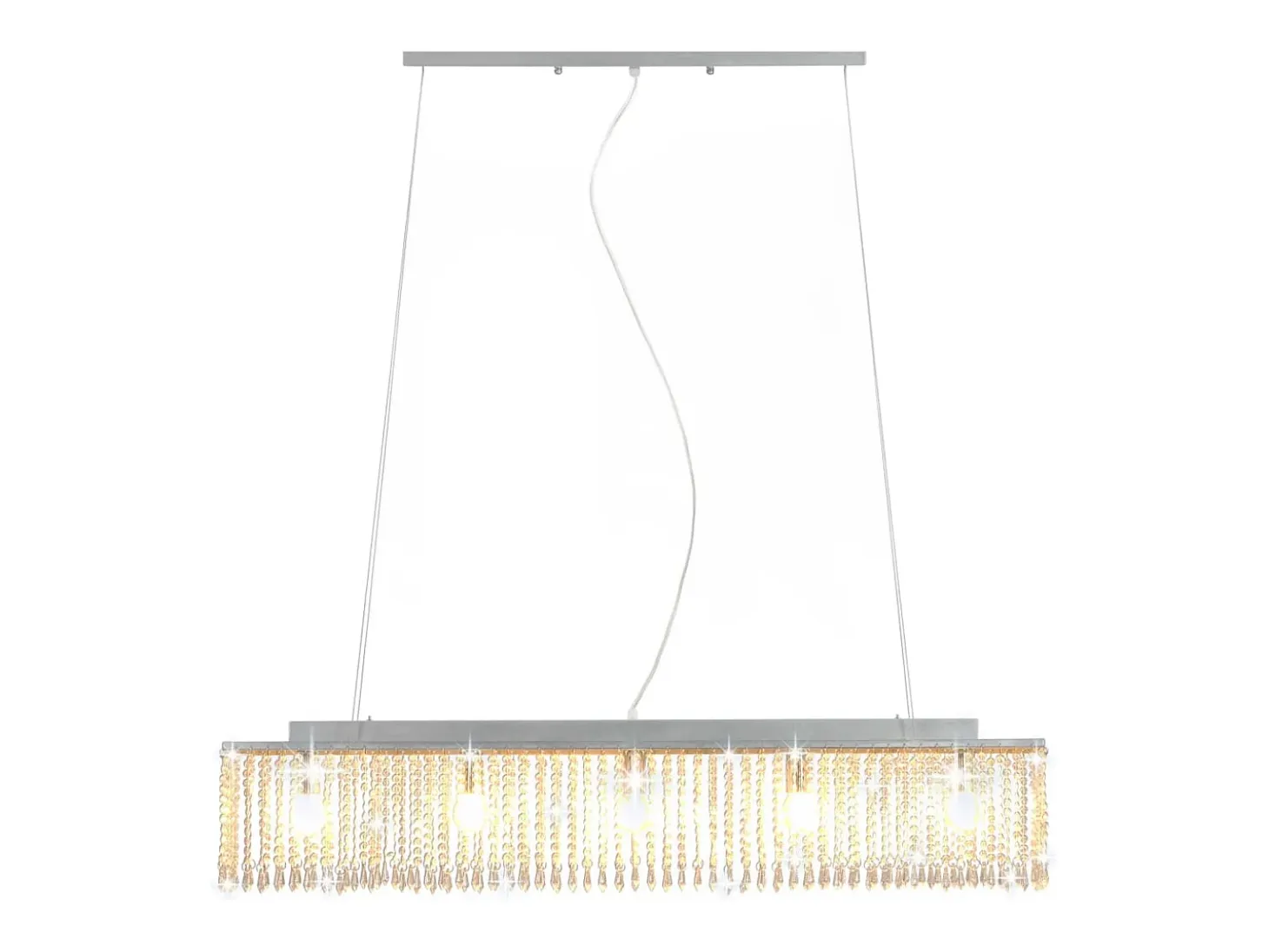 Lámpara de techo con cuentas de cristal plateado 104 cm E14 ES202776