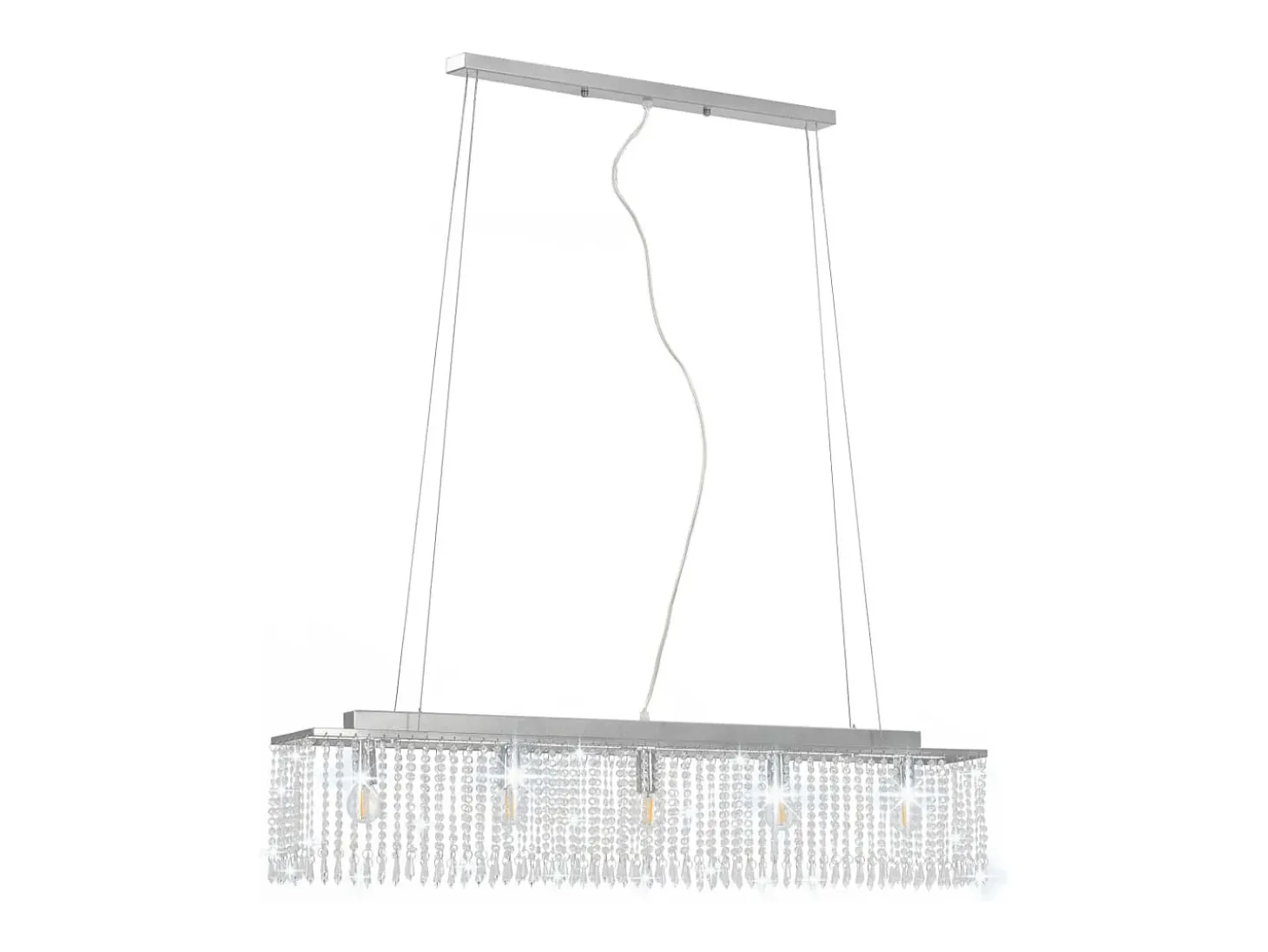 Lámpara de techo con cuentas de cristal plateado 104 cm E14 ES202776